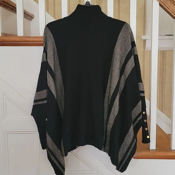 ALFANI Turtleneck Poncho Sweater Size Medium - Picture 4 of 9